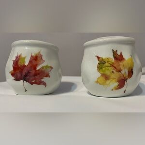 🍂 Cozy Autumn Maple Leaf Ceramic Salt & Pepper Shaker Set 🍁